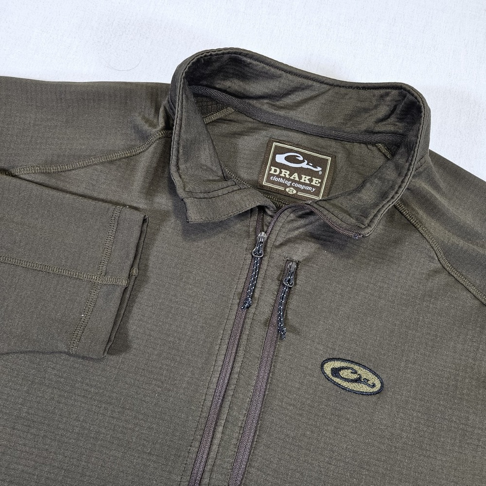 Drake Clothing Company Mens 2X Long Sleeve 1/4 Zip Pullover Shirt Green